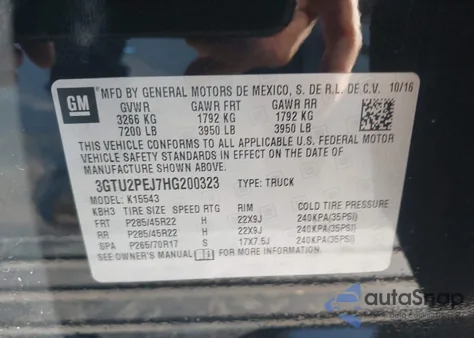 2017 GMC Sierra 1500 Denali from USA, damaged, VIN 3GTU2PEJ7HG200323